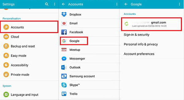 transfer data from s7 to s9 via gamail