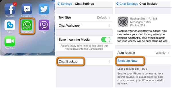 icloud経由でiPhoneのwhatsappをバックアップします