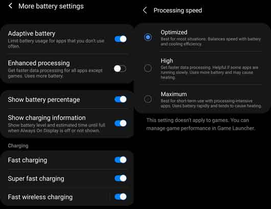 change battery setting on samsung to get the phone cool