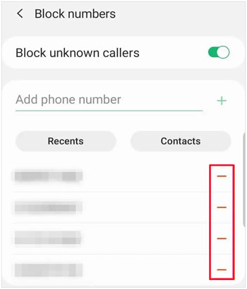 unblock the contacts on android