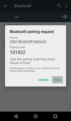 Bluetooth 経由で 2 台の Android デバイスをペアリングする