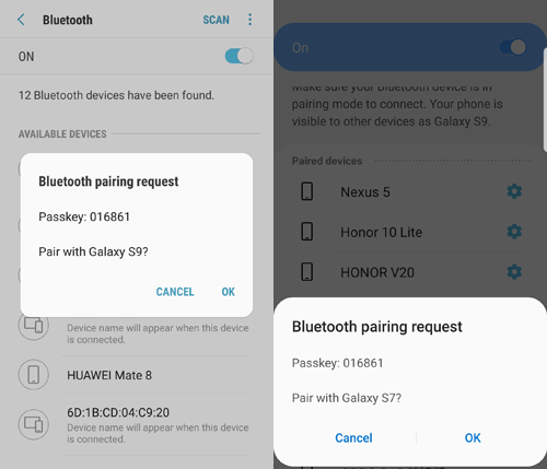 So übertragen Sie Daten von Samsung über Bluetooth auf das Huawei P40 P40 Pro