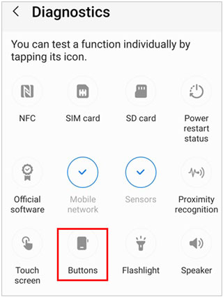 button diagnostics with samsung members
