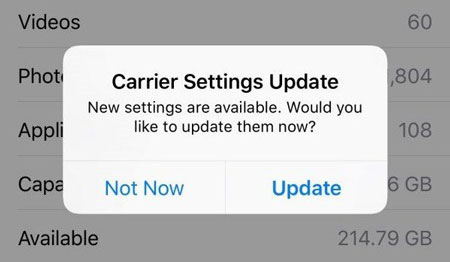 update carrier settings on iphone