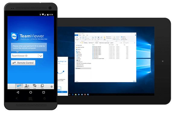 display android screen on windows 10 pc via teamviewer
