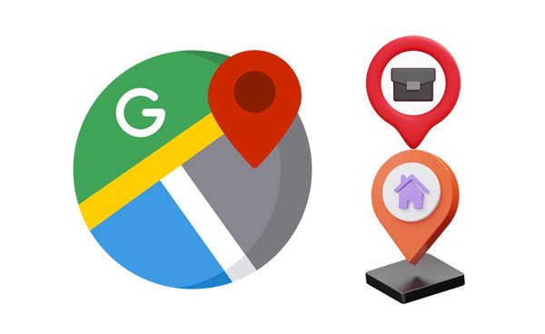 comment changer de lieu de travail sur Google Maps