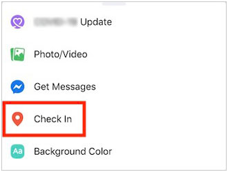 change the check-in location of facebook on a phone