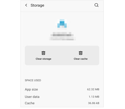 delete app cache to clear system storage on android