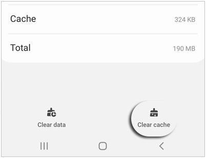 clear the cache of the messages app on android