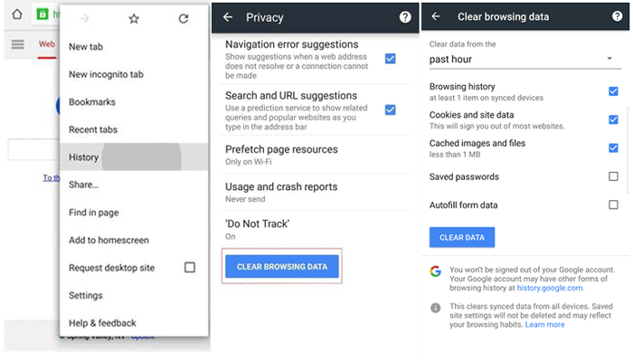 Löschen Sie den Google Chrome-Verlauf