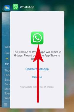 close whatsapp on iphone when it cannot download images or documents