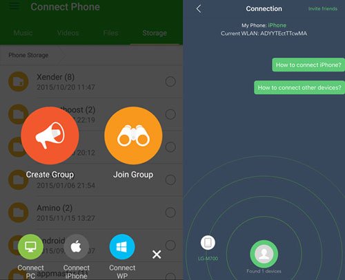 share contacts between htc phones via xender