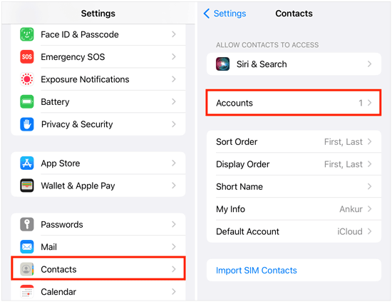 retrieve contacts from gmail to iphone