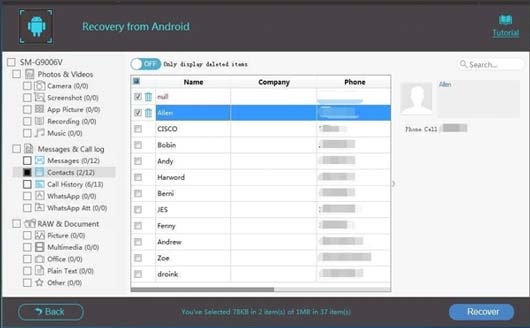 phone contacts recovery software