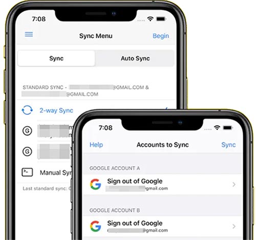 使用 iPhone 上的联系人同步应用