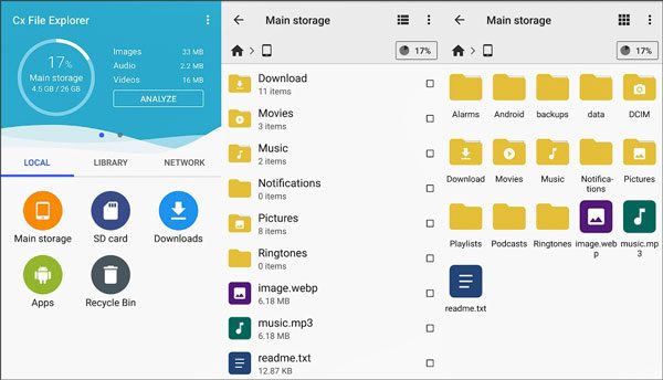 install a file manager app on android to get an trash bin for android files