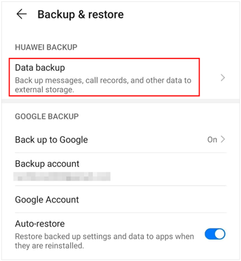 Sichern Sie das Huawei-Telefon mit dem Huawei-Backup