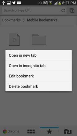 remove bookmarks from android