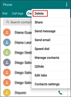 delete a contact on my android phone from the contacts app