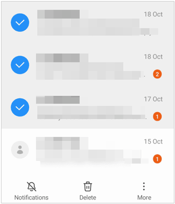 remove multiple conversations on samsung messages app