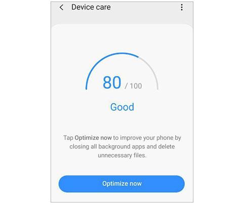 clean up samsung device with device care