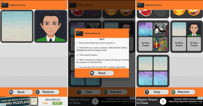 restore deleted pictures on android with digdeep recovery