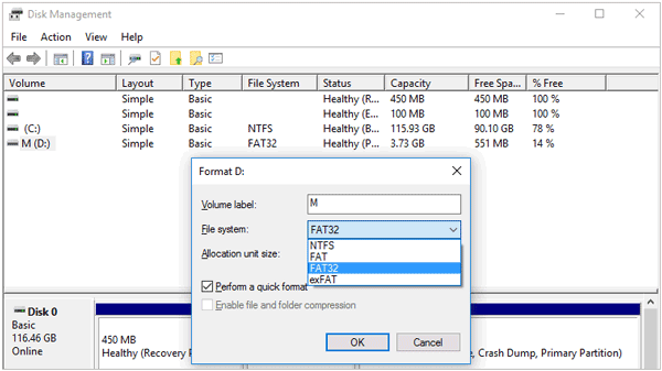 SDカードをfat32に変更