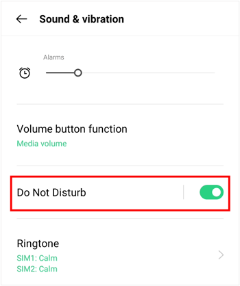 turn off do not disturb mode