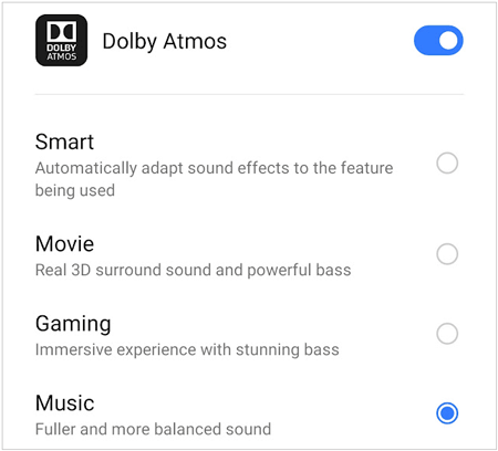 changer la qualité sonore de la musique sur Samsung