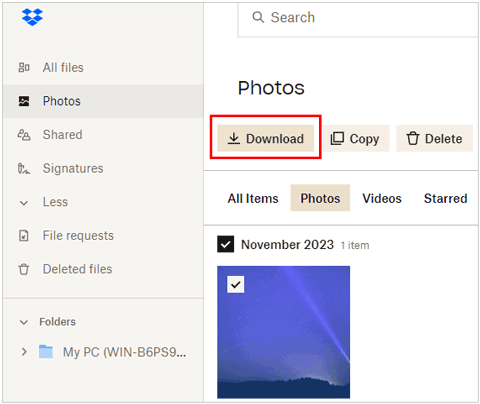使用 Dropbox 从三星恢复永久删除的图像