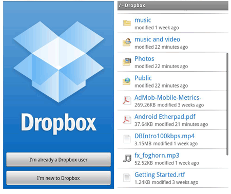 upload files to dropbox