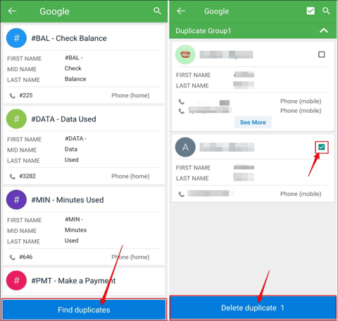 delete duplicate contacts in android with duplicate contacts fixer