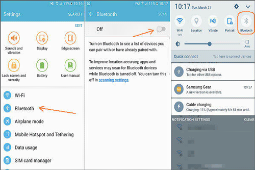 comment transférer des données de Motorola vers Samsung via Bluetooth