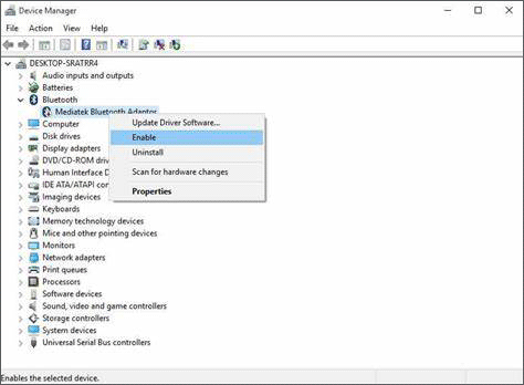 enable bluetooth on windows 7