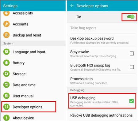 enable usb debugging feature on galaxy phone