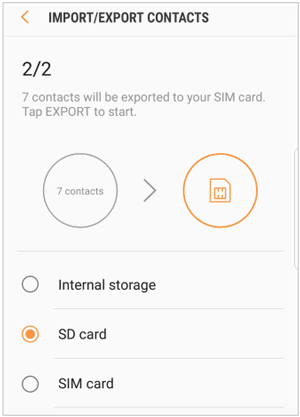 export samsung contacts to google using vcf