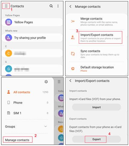 export android contacts to outlook