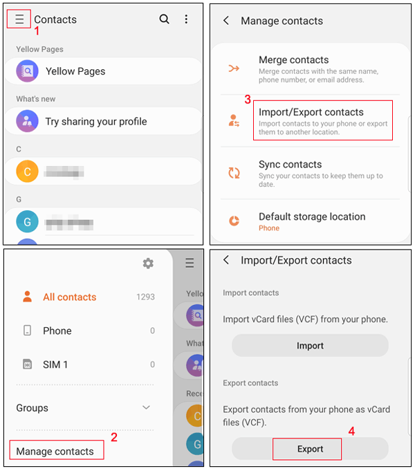 comment transférer des contacts d'Android vers Android via un fichier VCF