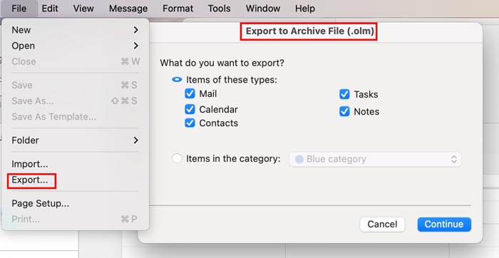 Exporter les contacts Outlook vers Excel sur Mac