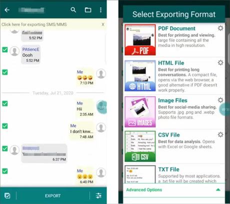 convertir les messages WhatsApp en PDF via l'exportateur pour WhatsApp