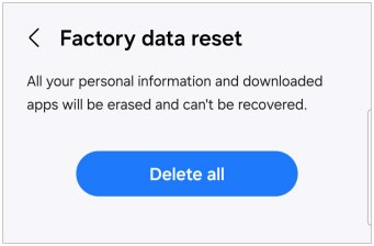 reset the samsung phone