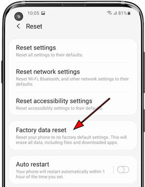 reset samsung a23 to repair side key not working