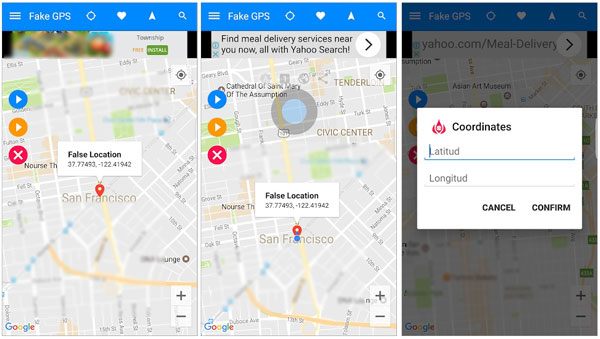 use the fake gps run app to change location on android phone