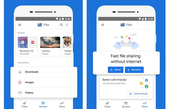 transfer files via files by google without shareit