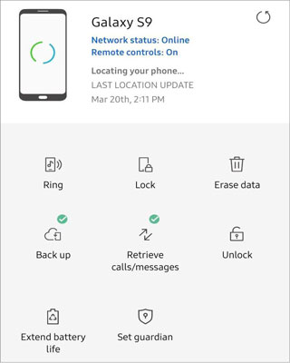unlock face recognition on samsung android phone via find my mobile
