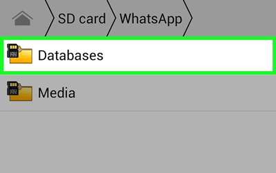 find and select whatsapp local files to restore