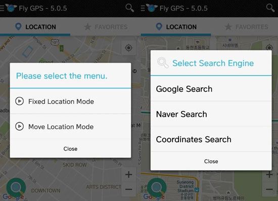 fly gps、アンドロイドの疑似位置情報アプリ