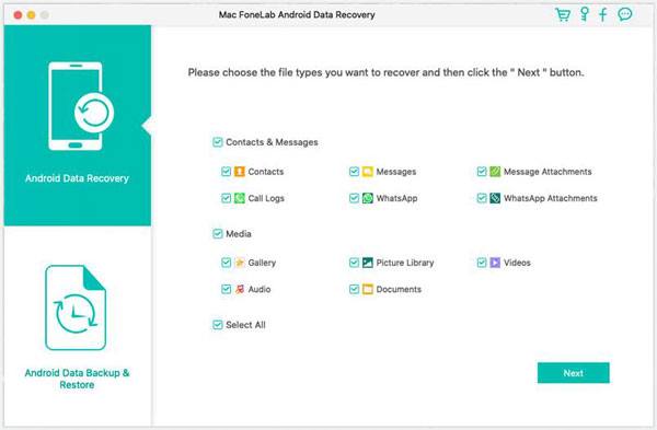 适用于 Mac 的 fonelab Android 数据恢复