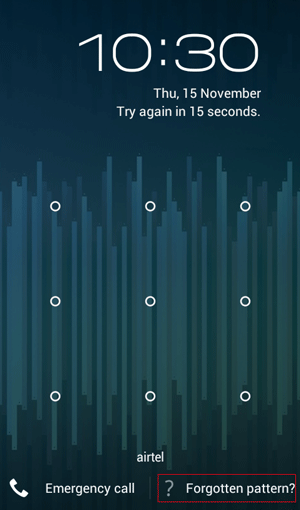 reset the android phone with forgot pattern