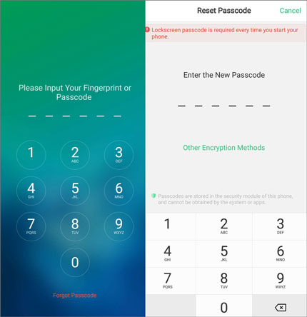 unlock pattern lock in oppo via fingerprint